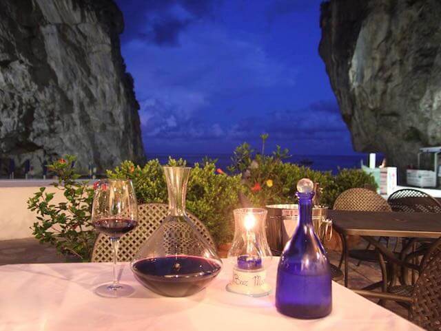 Candle dinner on the Amalfi Coast